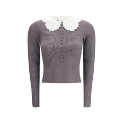 Self-Portrait Gray Viscose Shirt