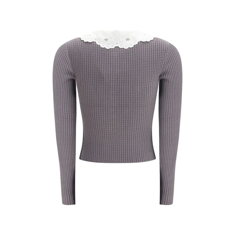 Self-Portrait Gray Viscose Shirt