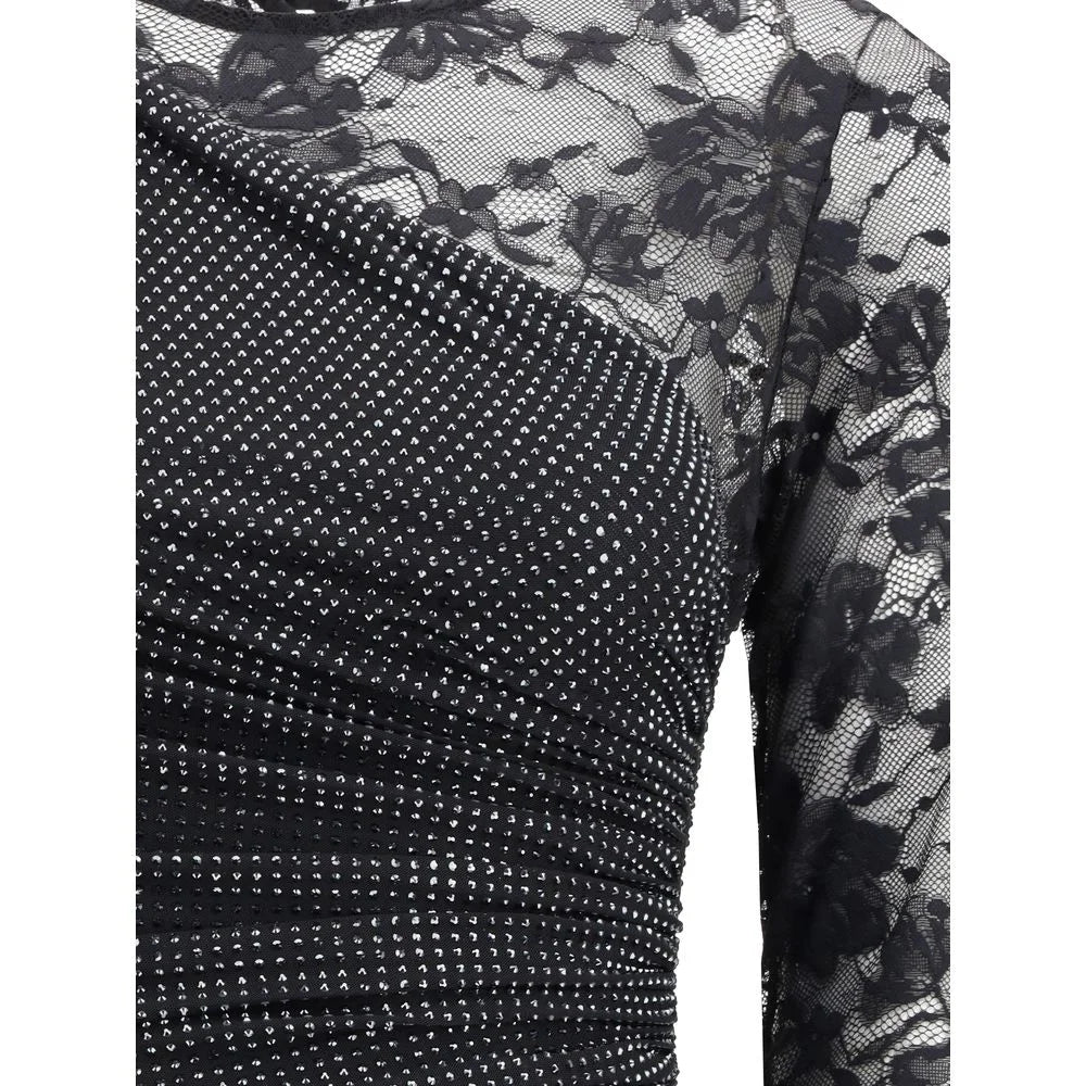 Self-Portrait Lace and rhinestone long Dress - 8 - Dresses