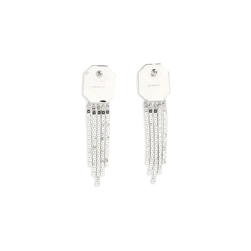 Self-Portrait Silver Brass Earrings - One Size