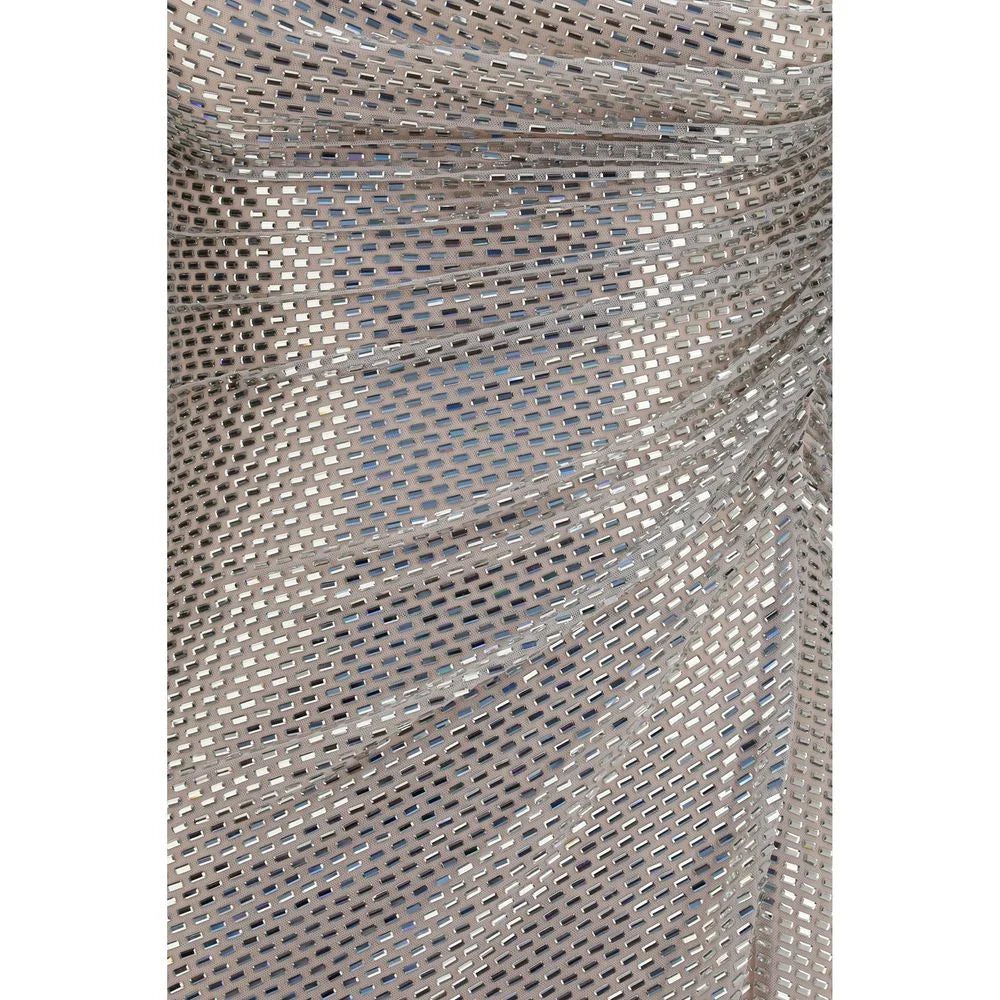 Self-Portrait Silver Polyester Cocktail Dress