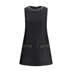 Self-Portrait Taffeta embellished trim short Dress