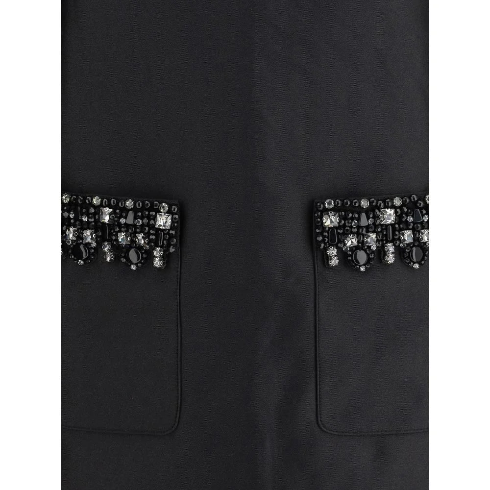 Self-Portrait Taffeta embellished trim short Dress