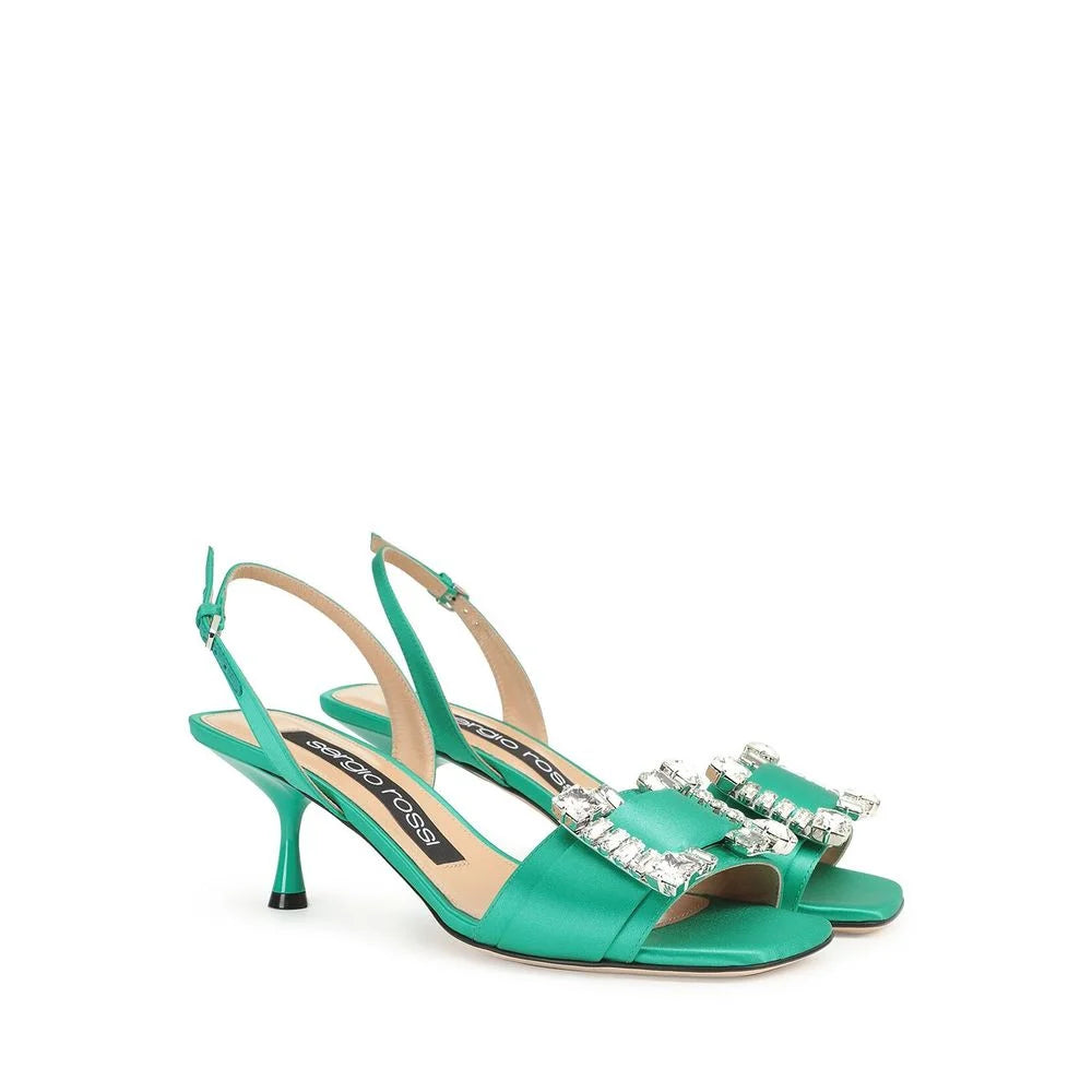Sergio Rossi Bicolor Silk Stiletto Heel Sandals - EU35.5/US5.5