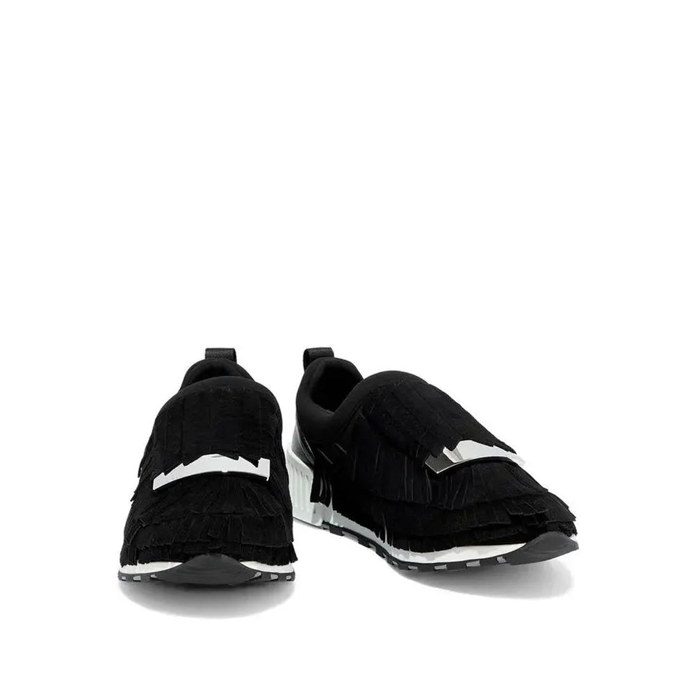 Sergio Rossi Black Fabric Athletic Sneakers - EU38/US8