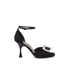 Sergio Rossi Black Fabric Stiletto Heel Sandals - EU39.5/US9.5