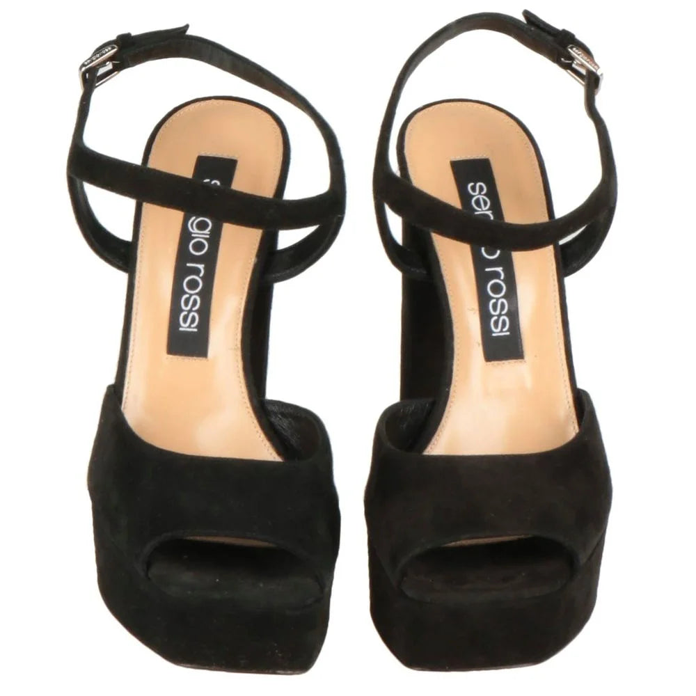 Sergio Rossi Black Velvet Sandal - EU41/US11 - Sandals