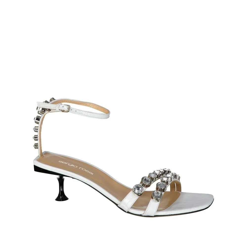 Sergio Rossi Leather Crystal Sandals - EU37.5/US7.5 - Sandals