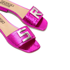 Sergio Rossi Leather Flat Sandals - EU35/US5 - Sandals