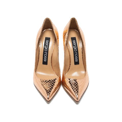 Sergio Rossi Rose Gold Calfskin High Heel Pumps - EU35.5/US5.5