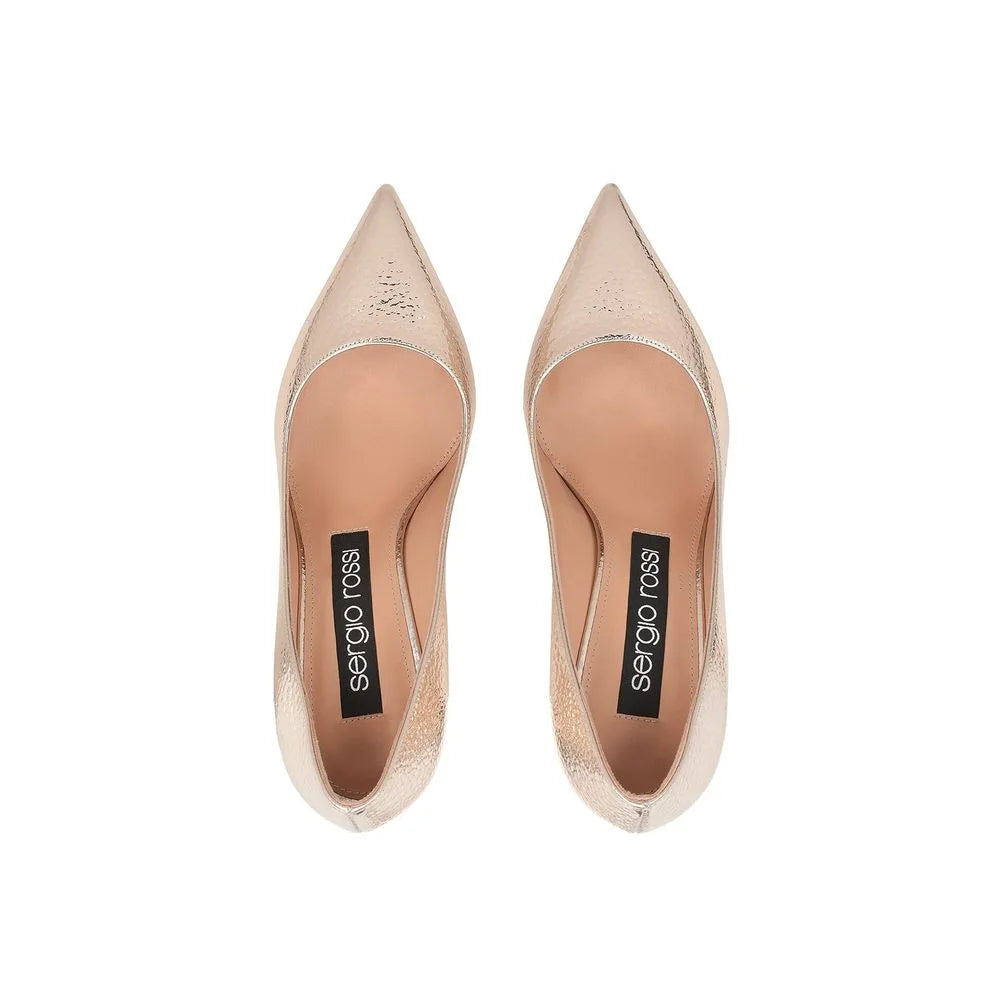 Sergio Rossi Rose Gold Calfskin High Heel Pumps - EU35/US5