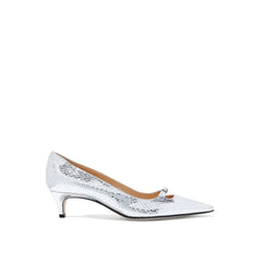 Sergio Rossi Silver Calfskin Mid Heel Pumps - EU35/US5