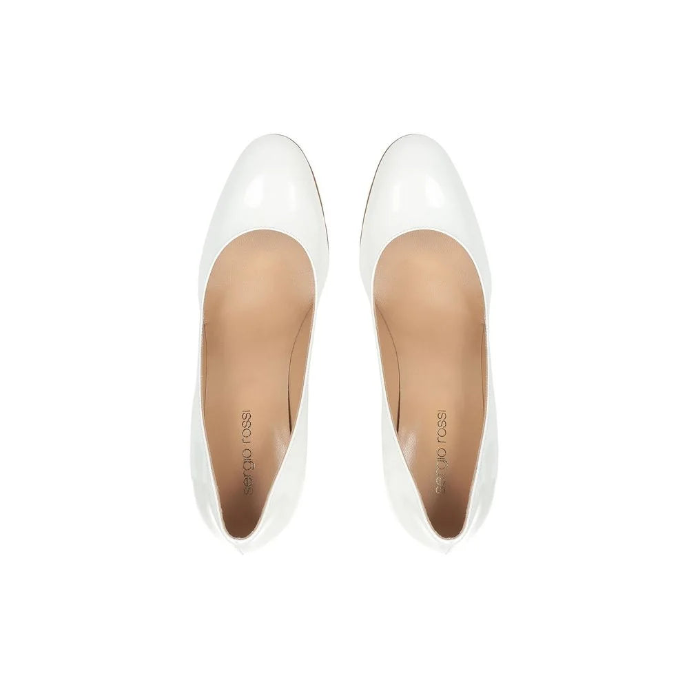 Sergio Rossi White Calfskin High Heel Pumps - EU37.5/US7.5