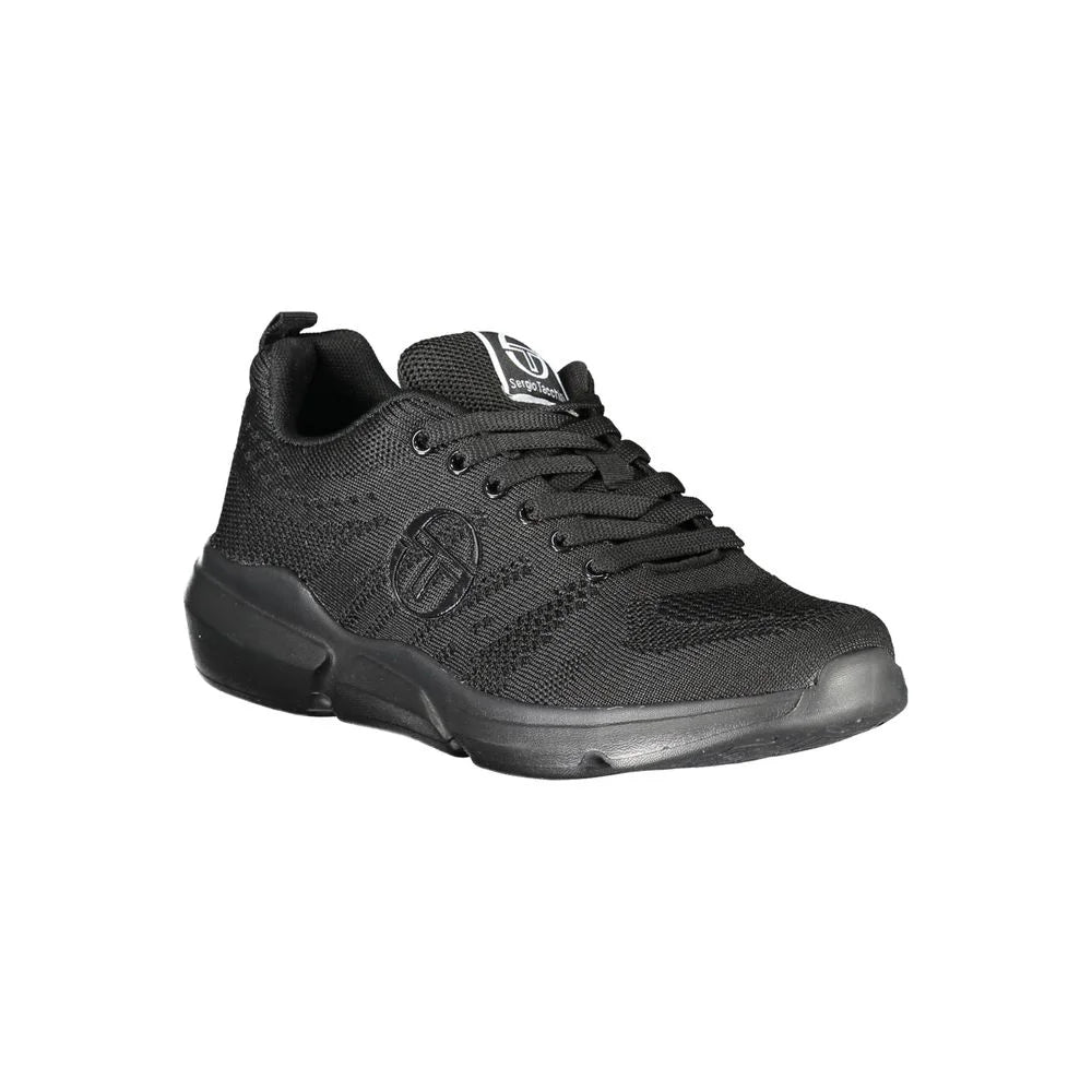 Sergio Tacchini Sleek Black Lace-up Sneakers with Contrast Detailing - EU45/US12 - Sneakers