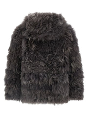 SIMONETTA RAVIZZA Gray Fur Coat - IT38