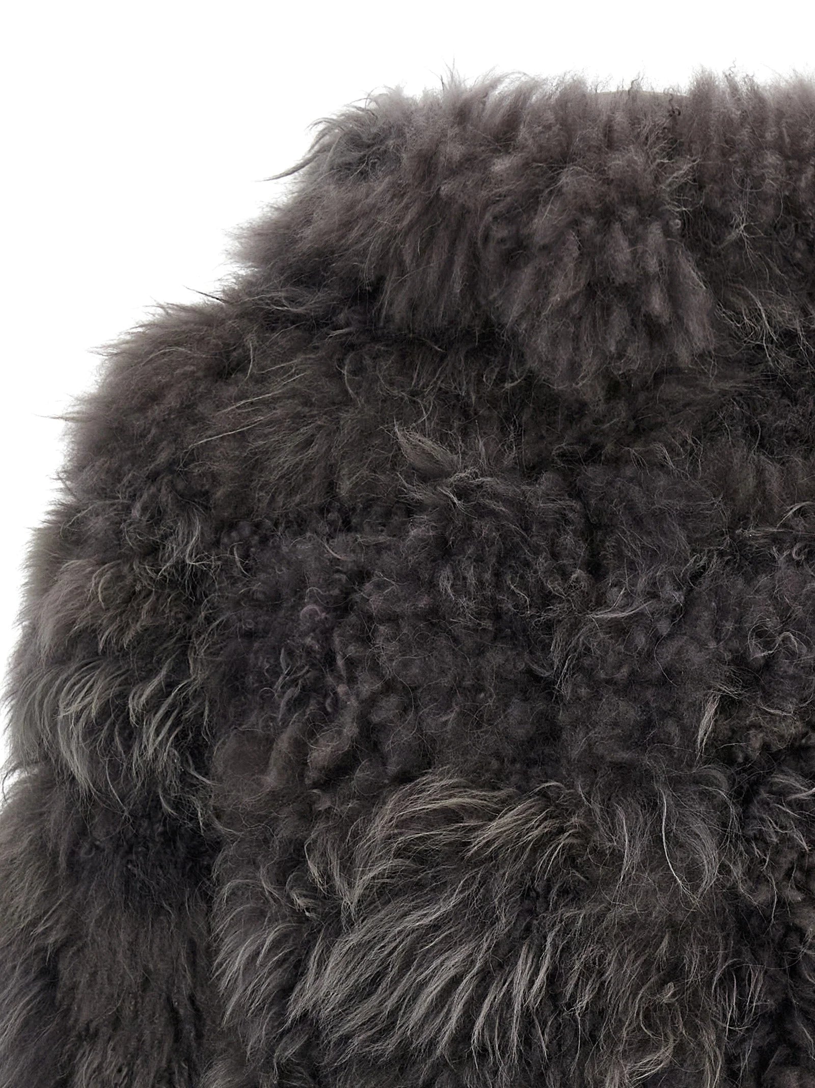 SIMONETTA RAVIZZA Gray Fur Coat - IT38