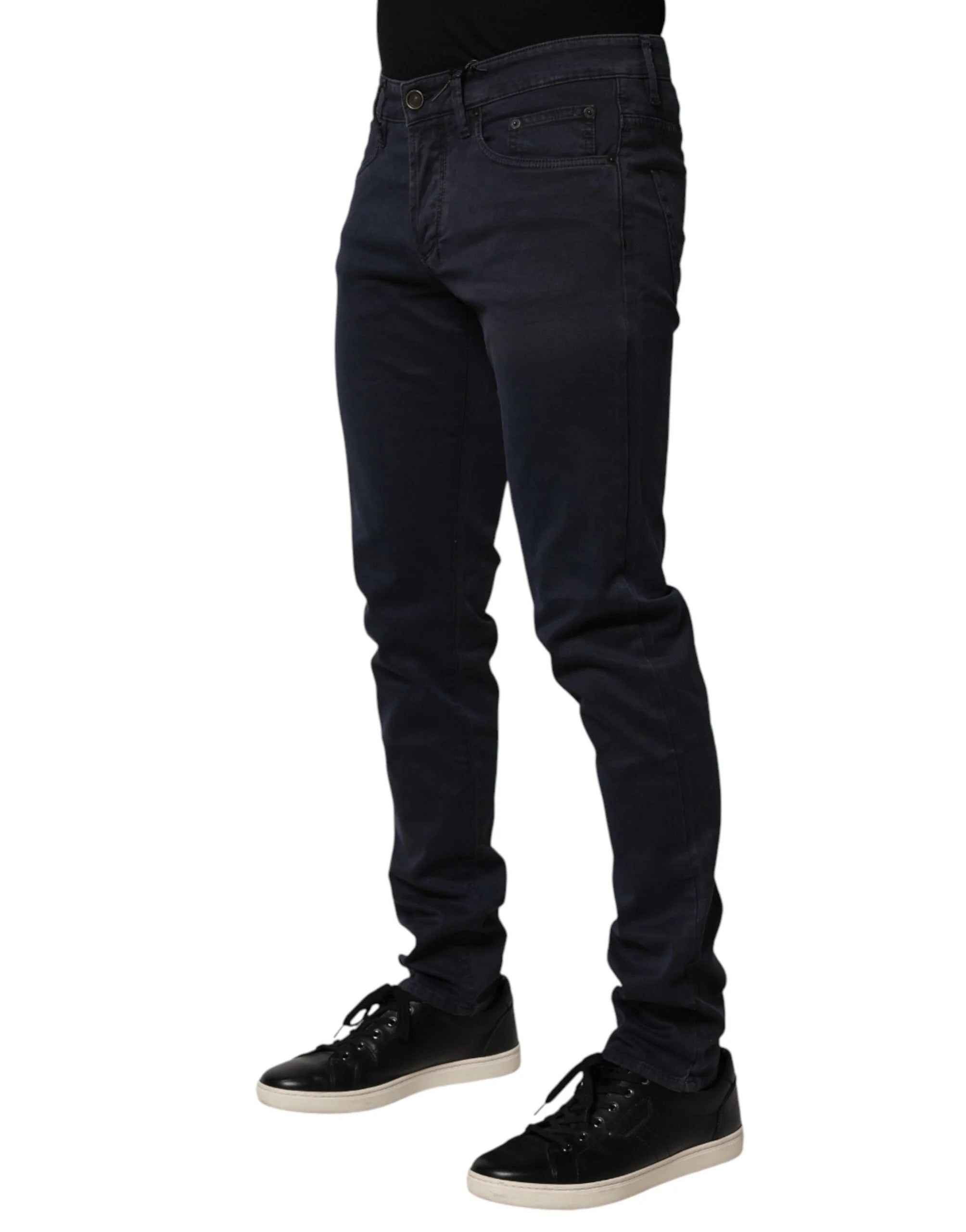 Siviglia Black Mid Waist Cotton Skinny Denim Men Trouser Jeans - W33