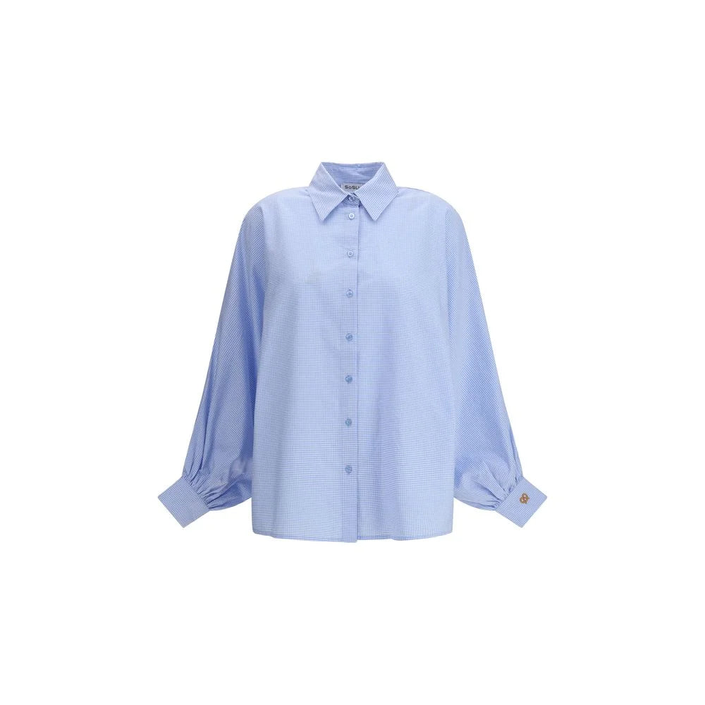 SOSUE Blue Cotton Blouse - One Size