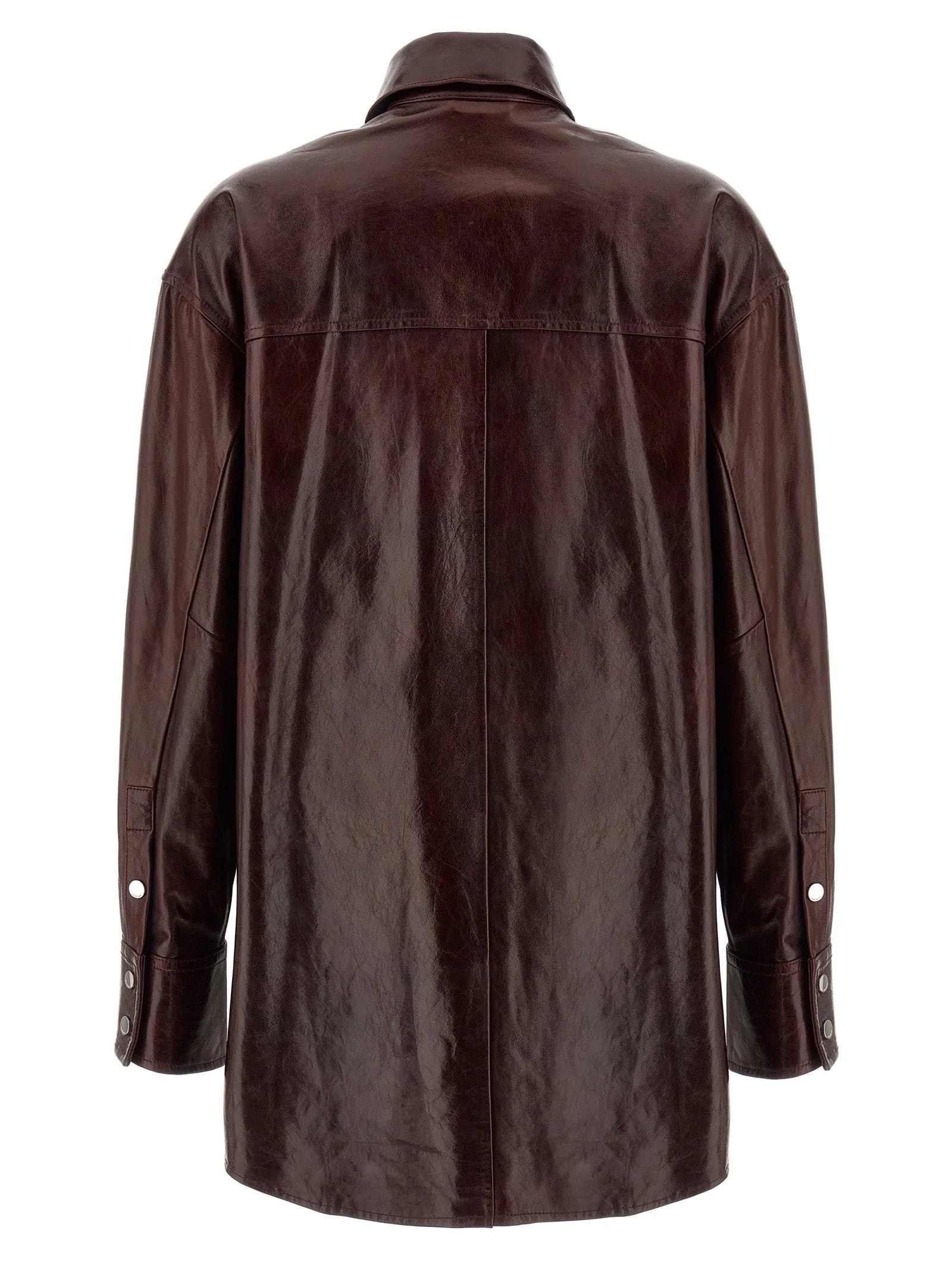 Sportmax Bordeaux Lamb Leather Blouse