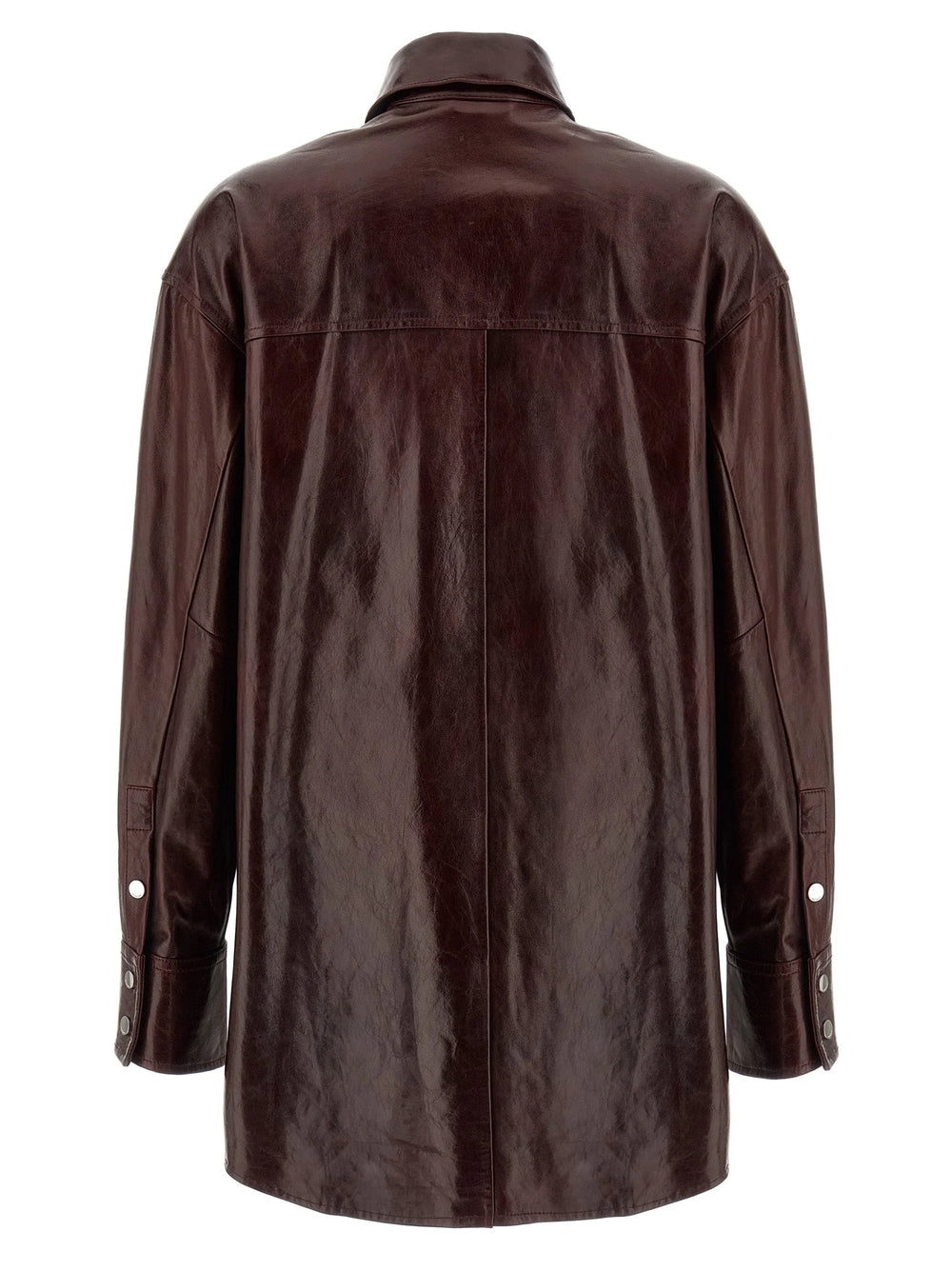 Sportmax Bordeaux Lamb Leather Blouse