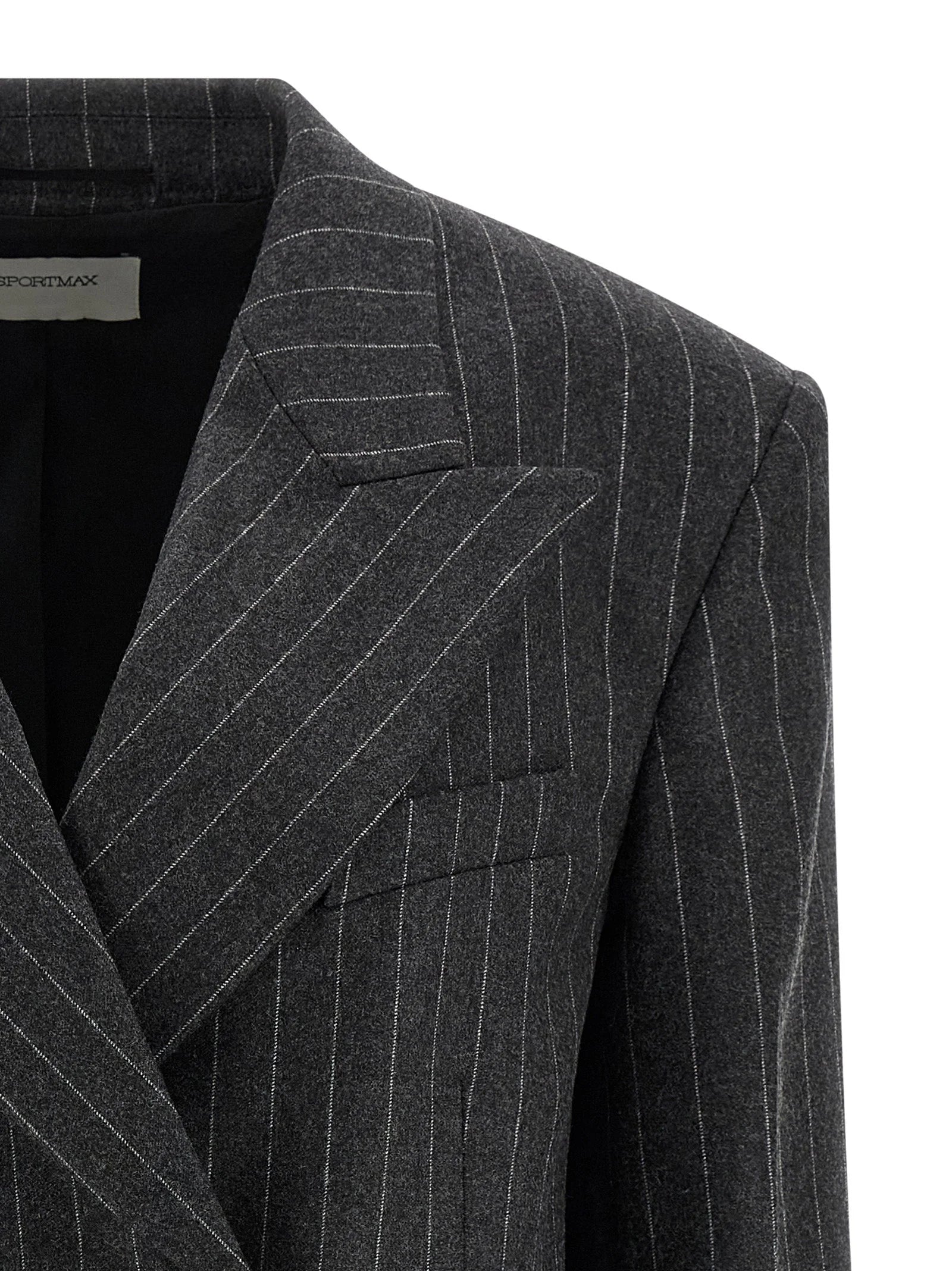 Sportmax Gray Virgin Wool Blazer - IT42