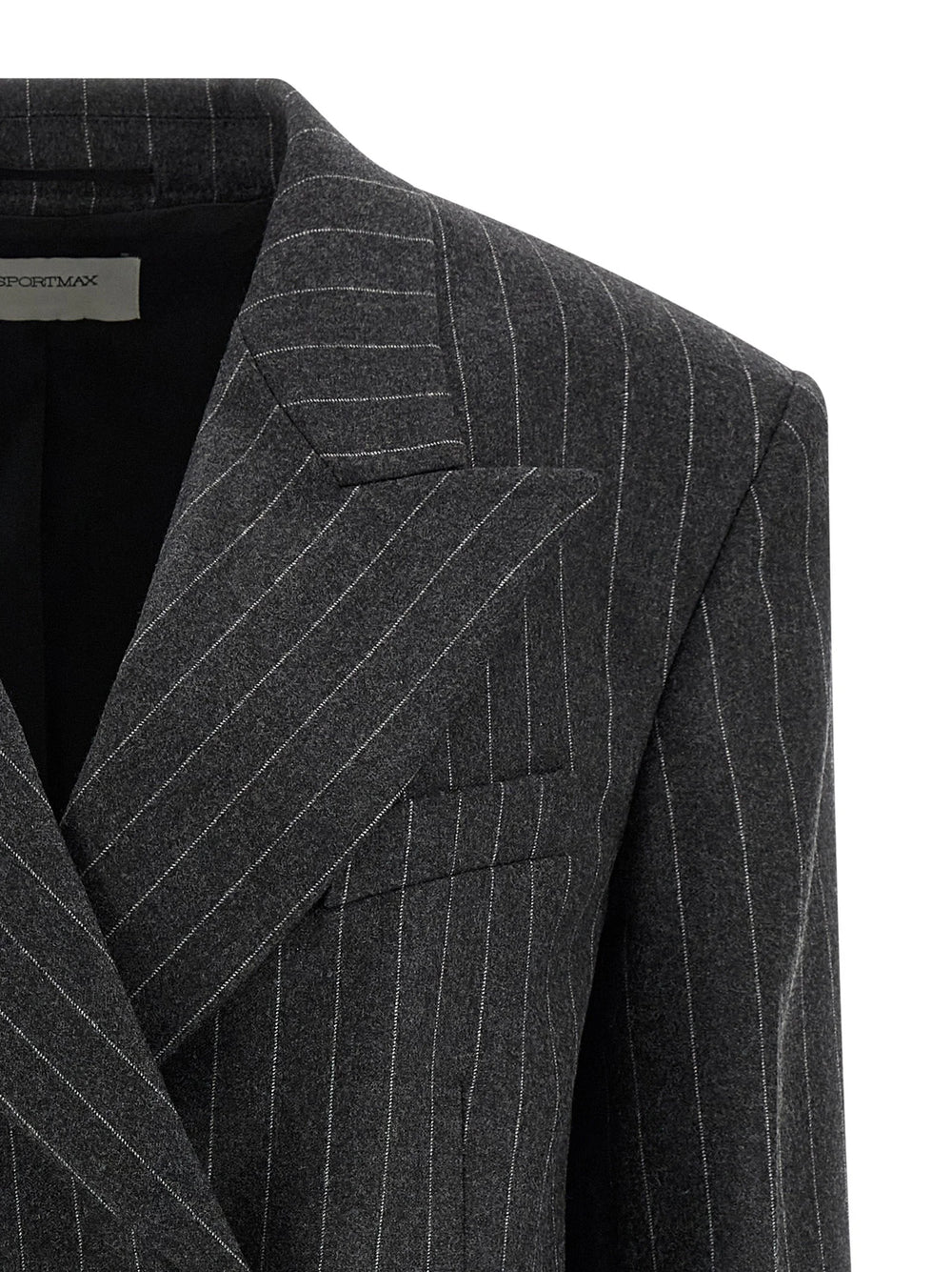 Sportmax Gray Virgin Wool Blazer - IT42