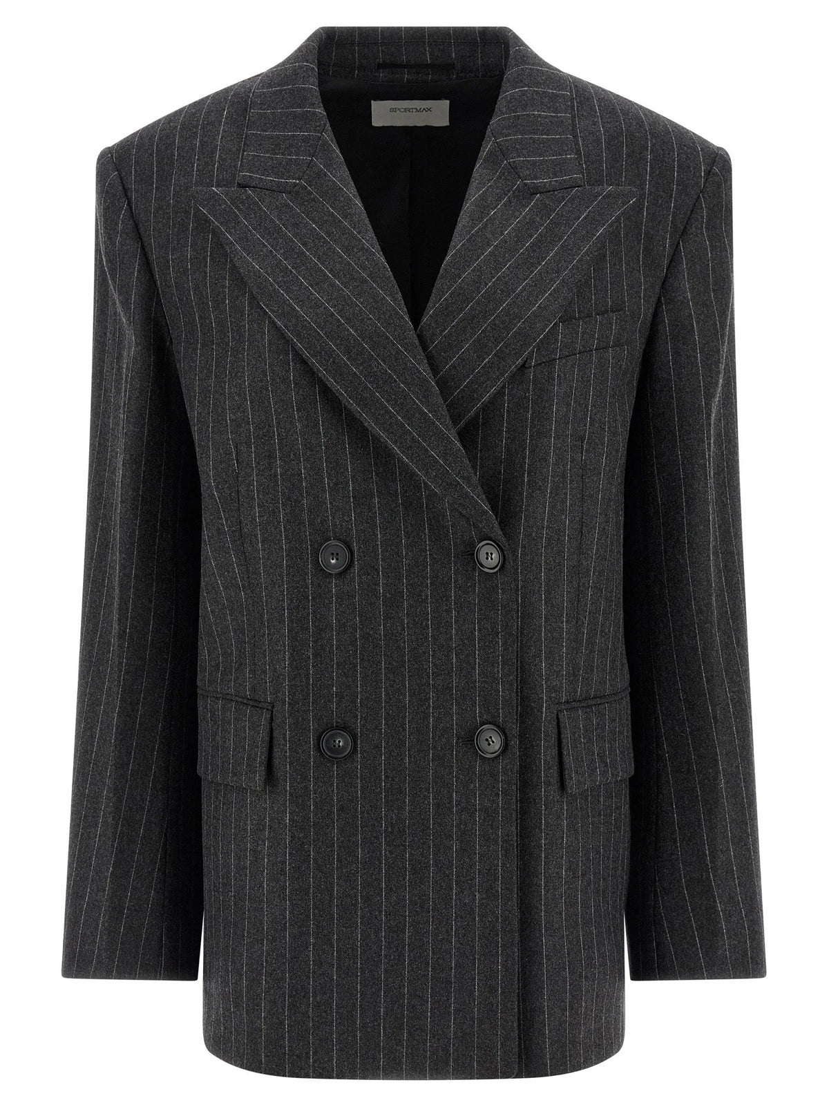 Sportmax Gray Virgin Wool Blazer - IT42