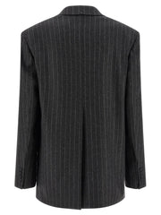 Sportmax Gray Virgin Wool Blazer - IT42