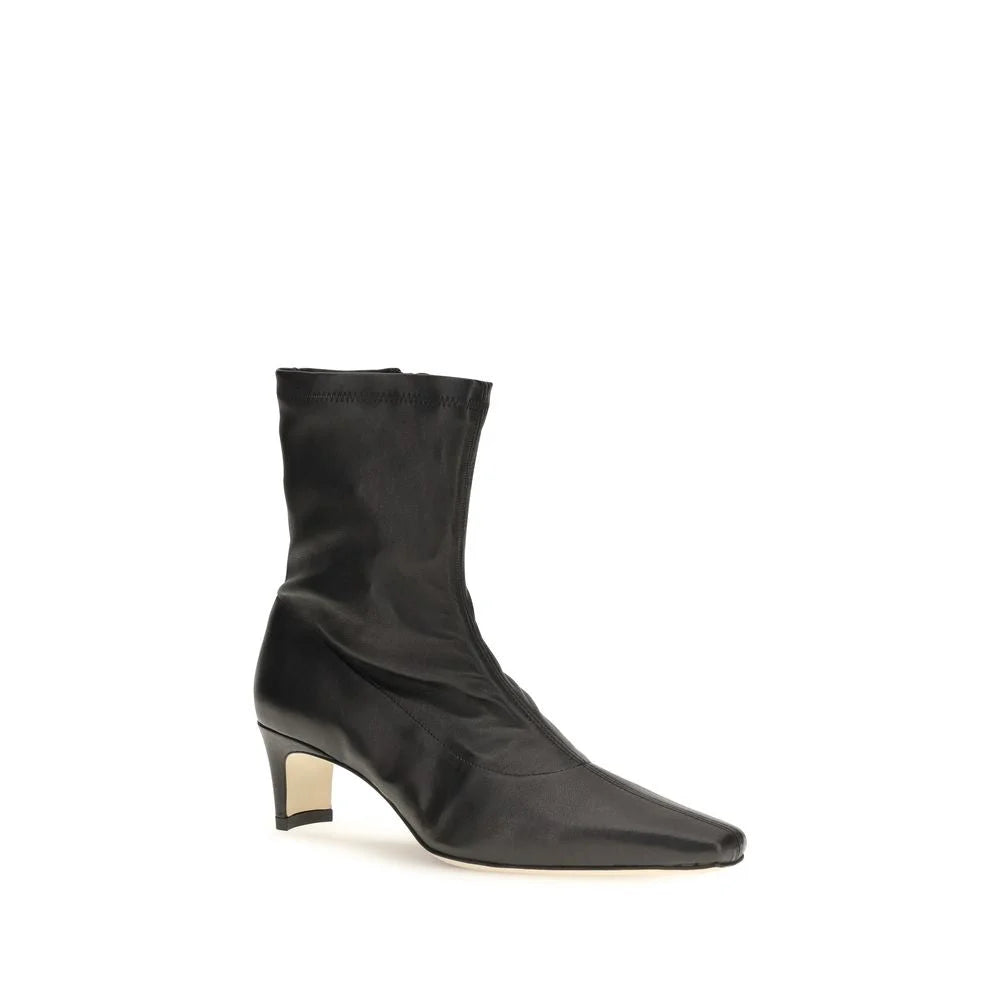 Staud Black Calf Leather Bos Taurus Ankle Boots