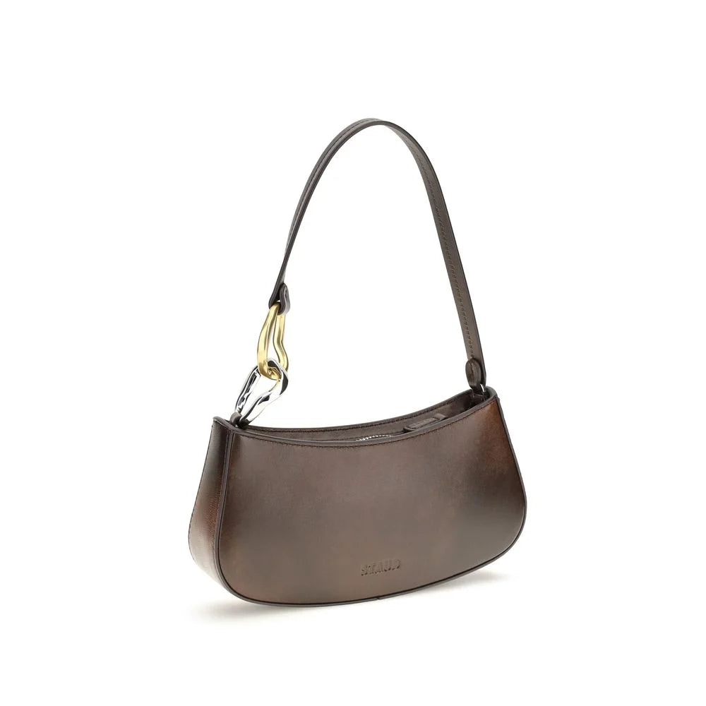 Staud Brown Calf Leather Bos Taurus Shoulder Bag