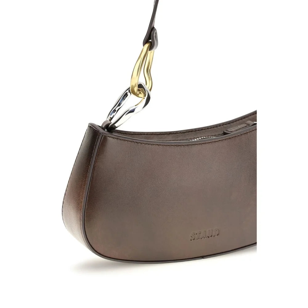 Staud Brown Calf Leather Bos Taurus Shoulder Bag