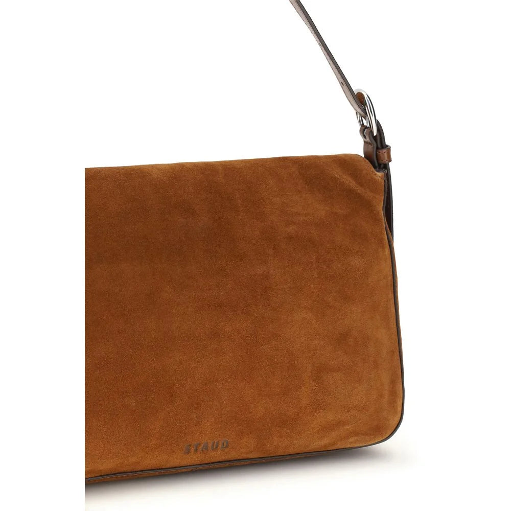 Staud Brown Calf Leather Bos Taurus Shoulder Bag