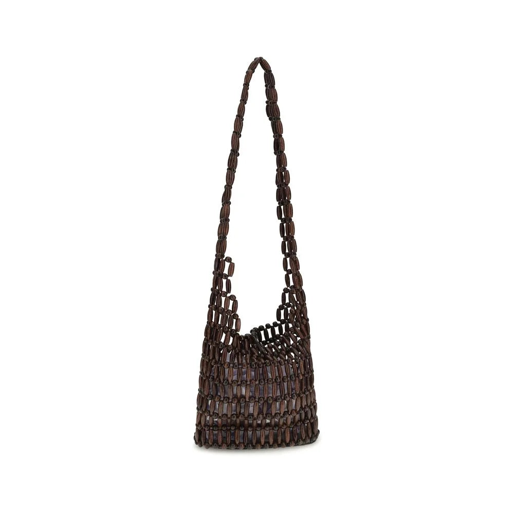 Staud Brown Wood Shoulder Bag