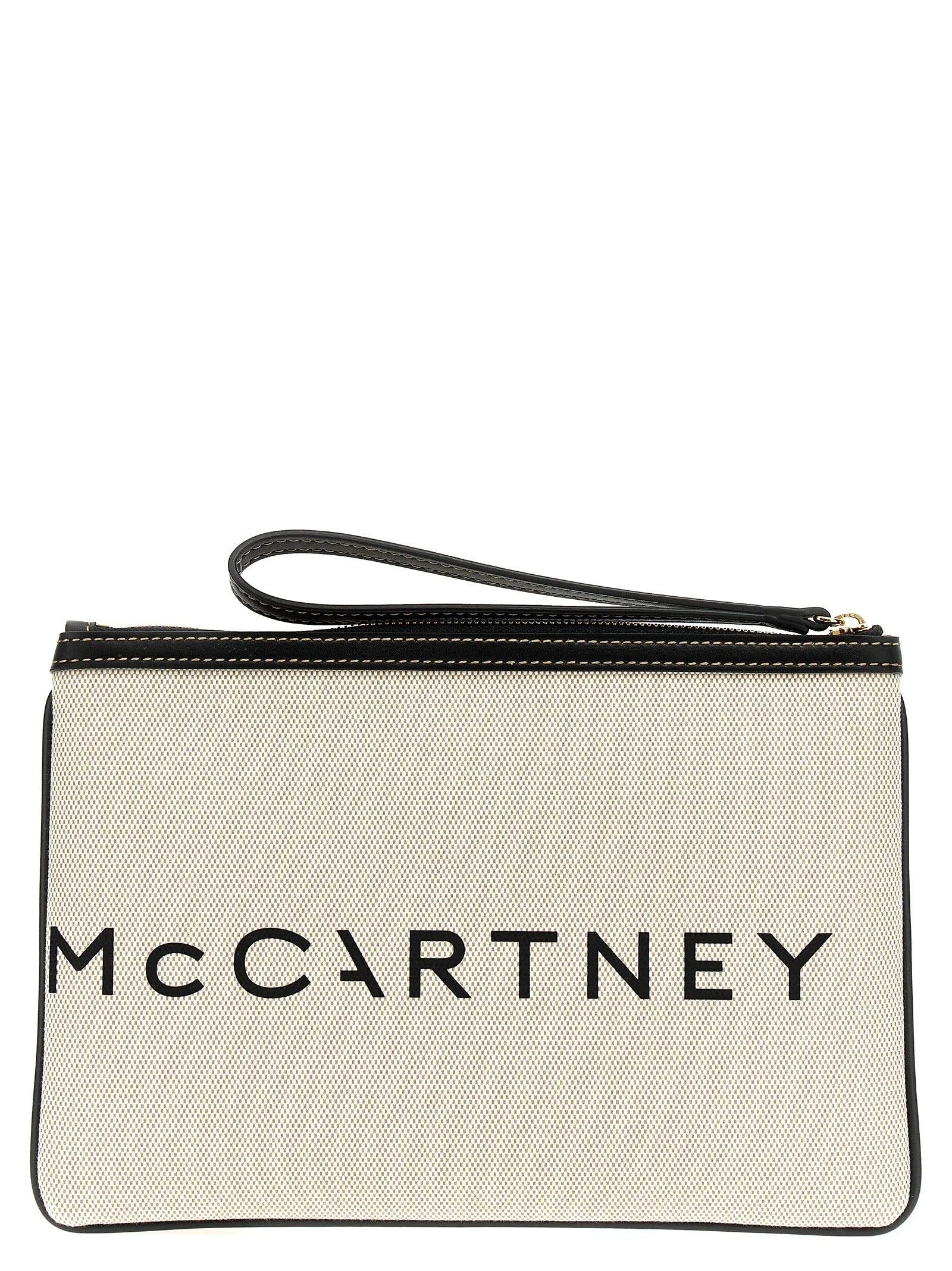 Stella McCartney beige katoenen clutch