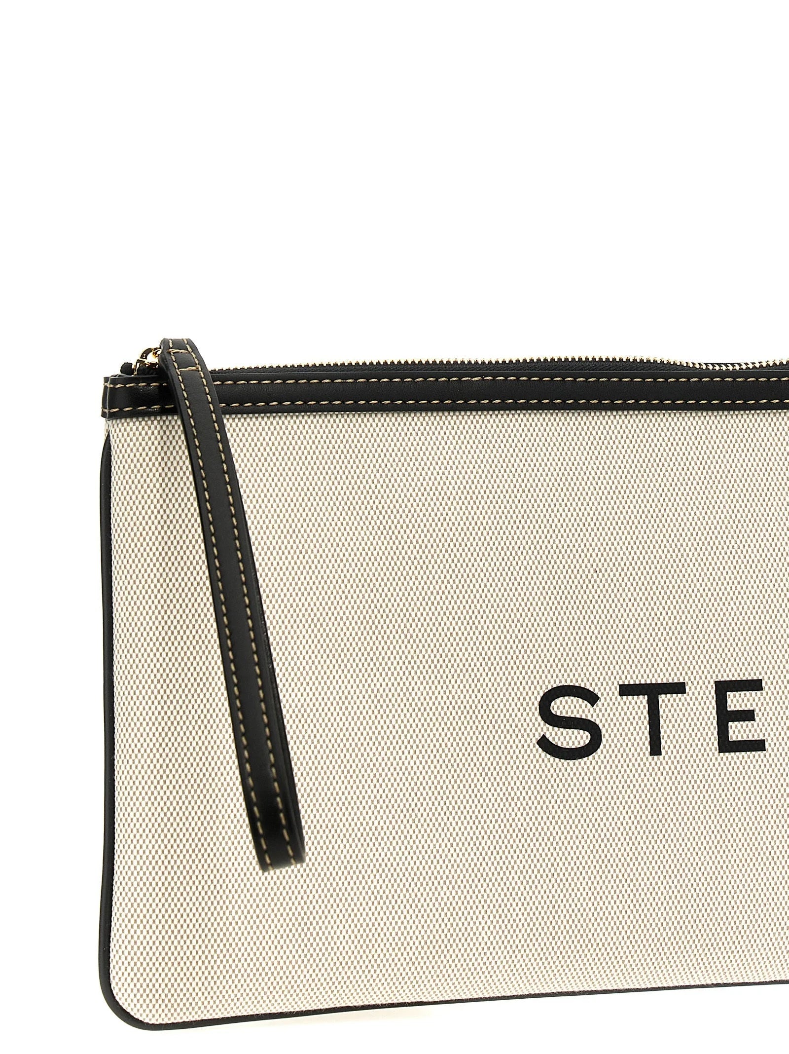 Stella McCartney beige katoenen clutch
