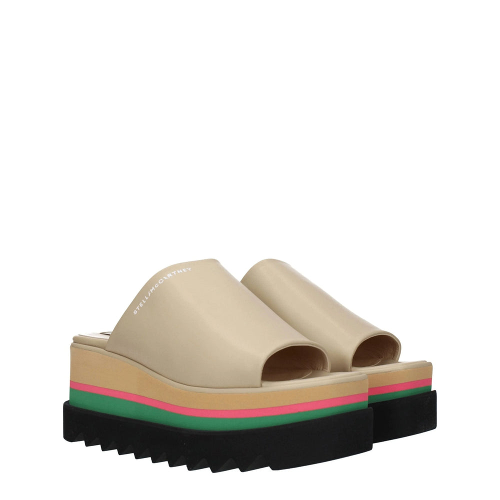 Stella McCartney Beige Leather Slippers Sandals - Sandals