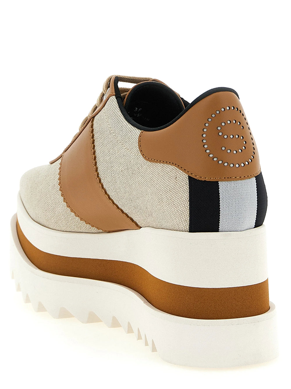 Stella McCartney Beige Viscose Wedge Sandals - EU37.5/US7.5