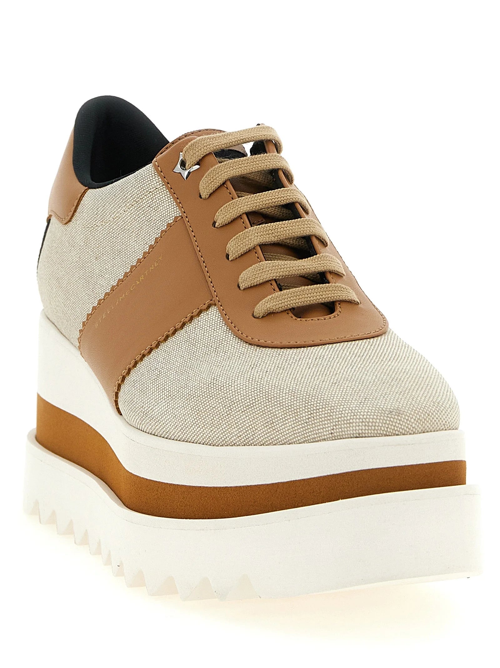 Stella McCartney Beige Viscose Wedge Sandals - EU37.5/US7.5
