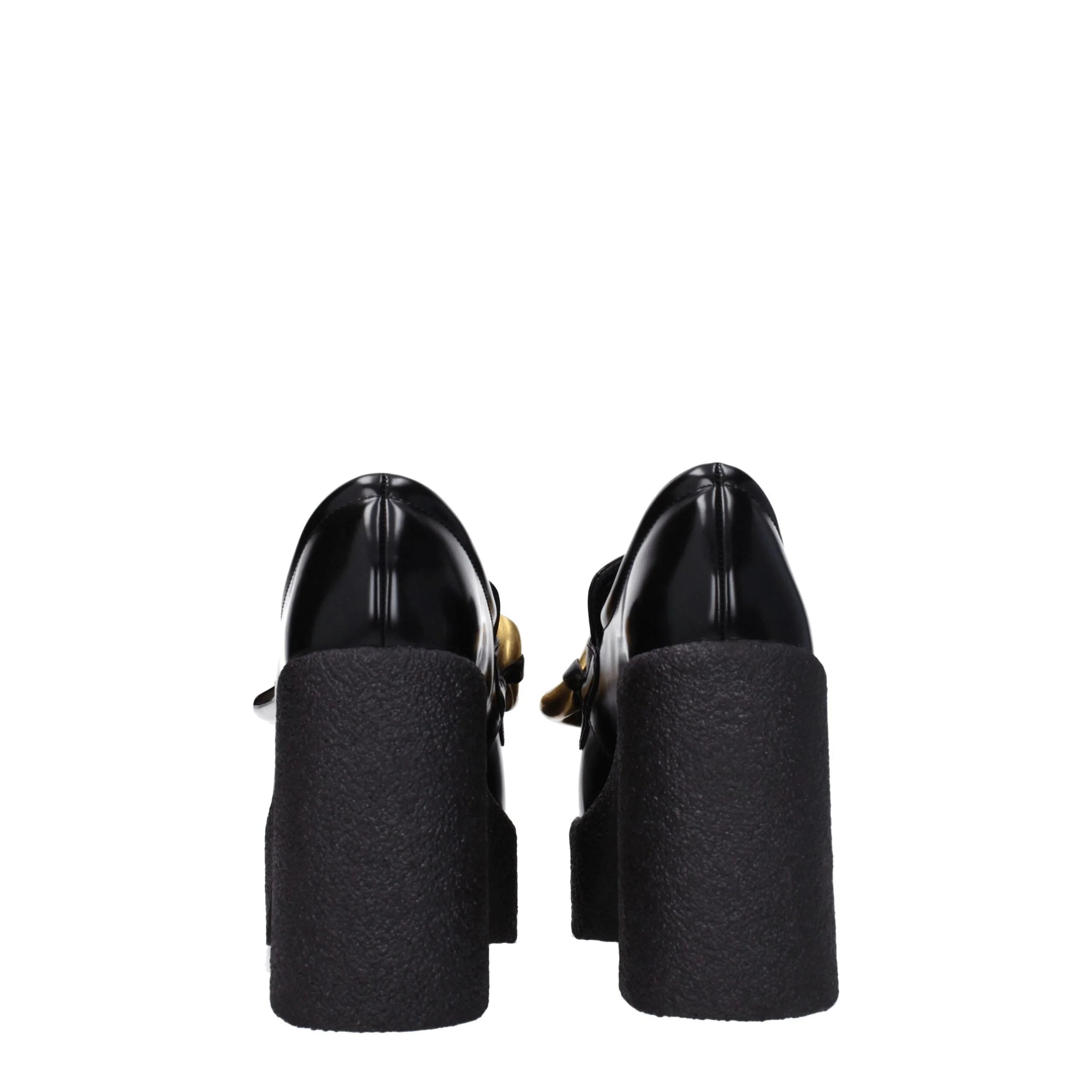 Stella McCartney Black Leather Platform Loafers - Flats