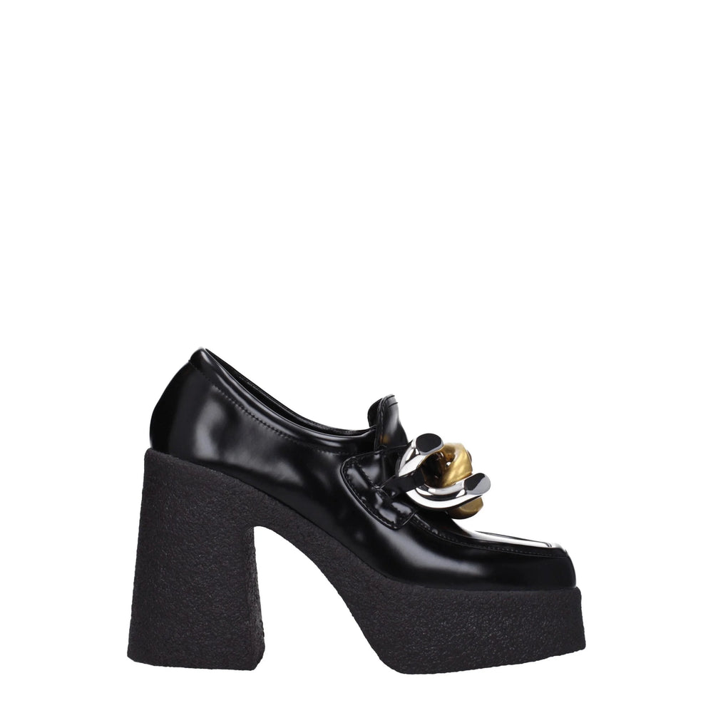 Stella McCartney Black Leather Platform Loafers - Flats