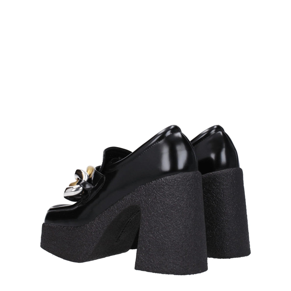 Stella McCartney Black Leather Platform Loafers - Flats