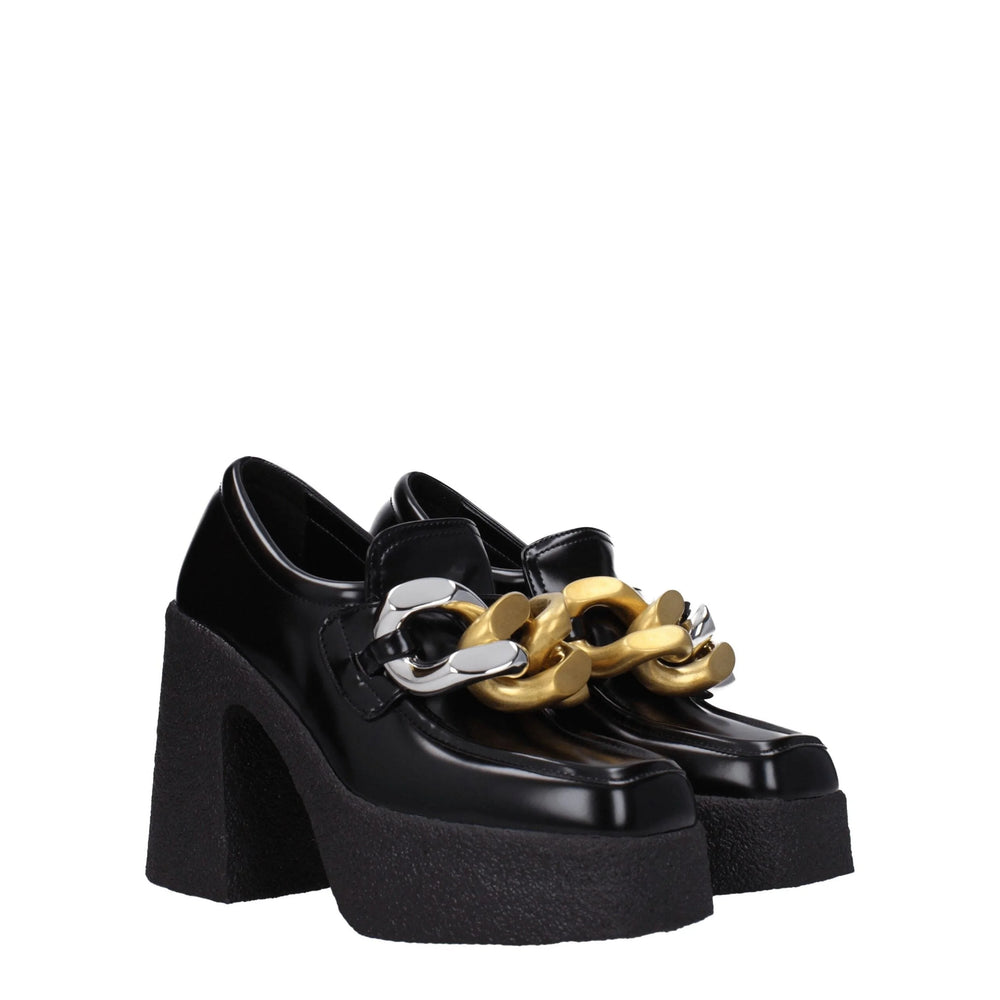 Stella McCartney Black Leather Platform Loafers - Flats