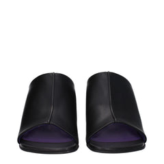 Stella McCartney Black Leather Stiletto Heels Sandals