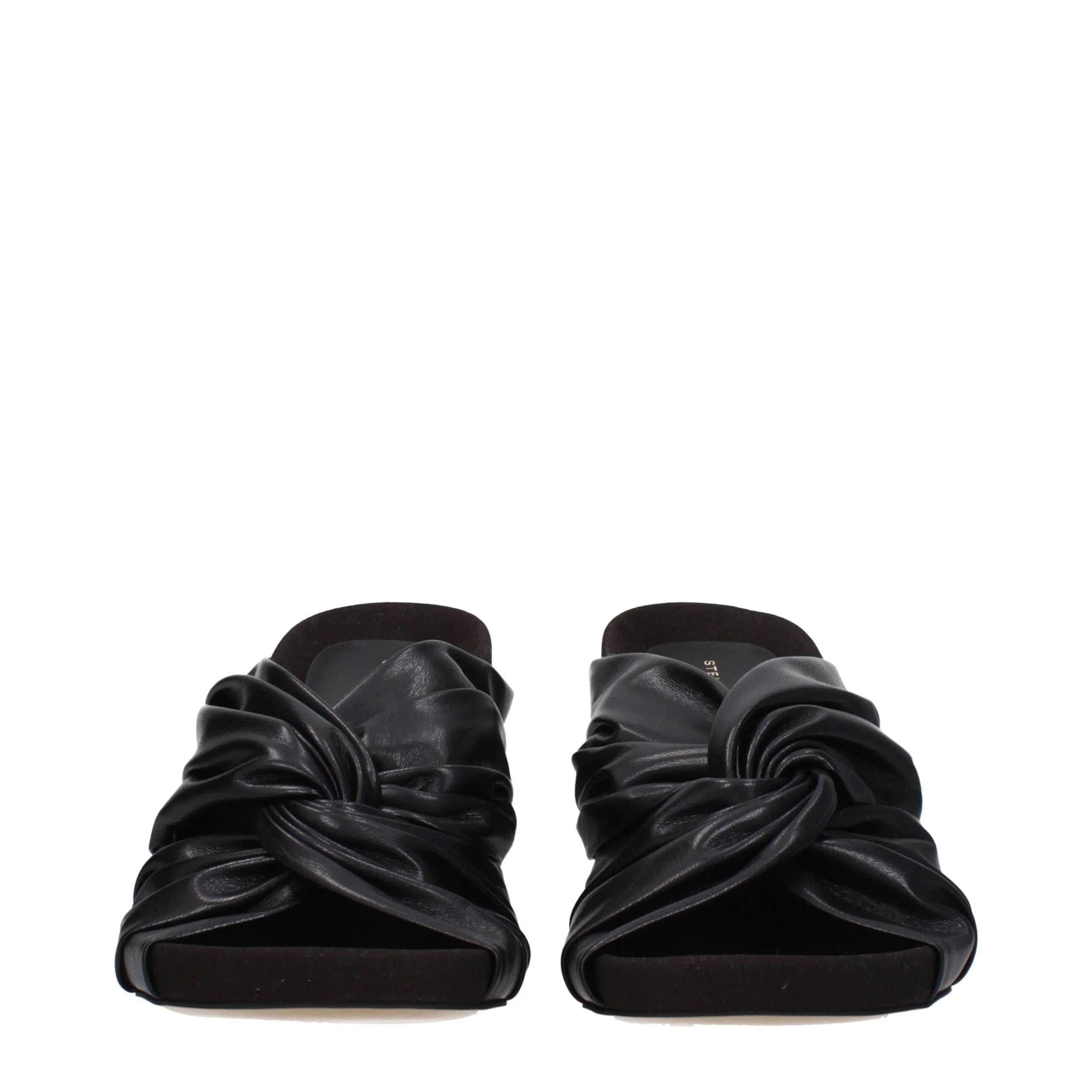 Sandales à talons stilettos en cuir noir Stella McCartney