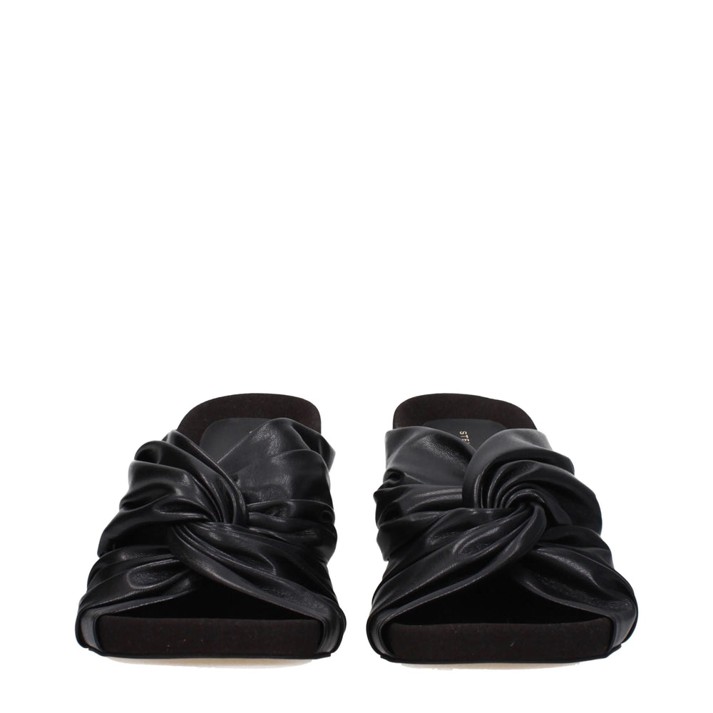 Sandales à talons stilettos en cuir noir Stella McCartney