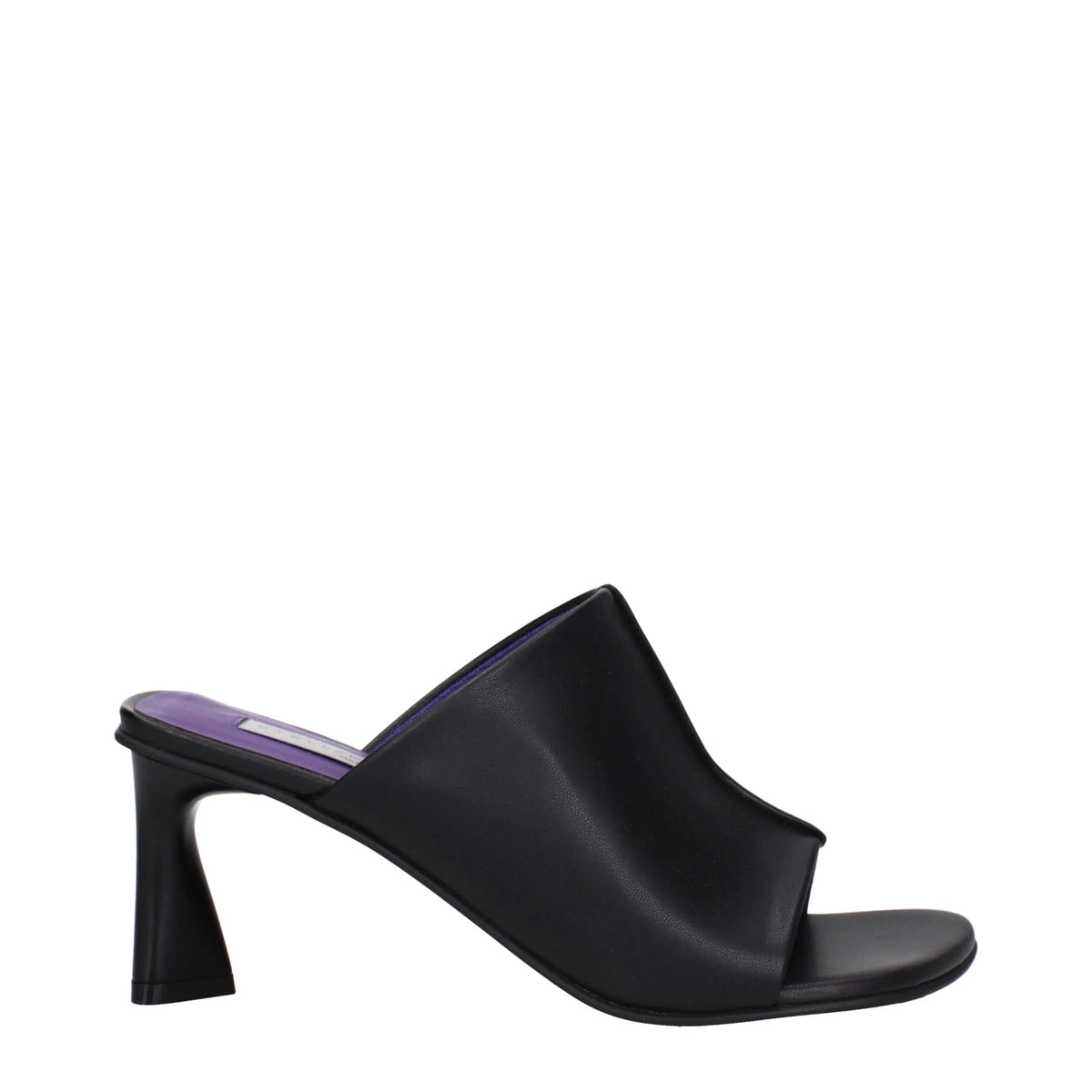 Stella McCartney Black Leather Stiletto Heels Sandals - Sandals
