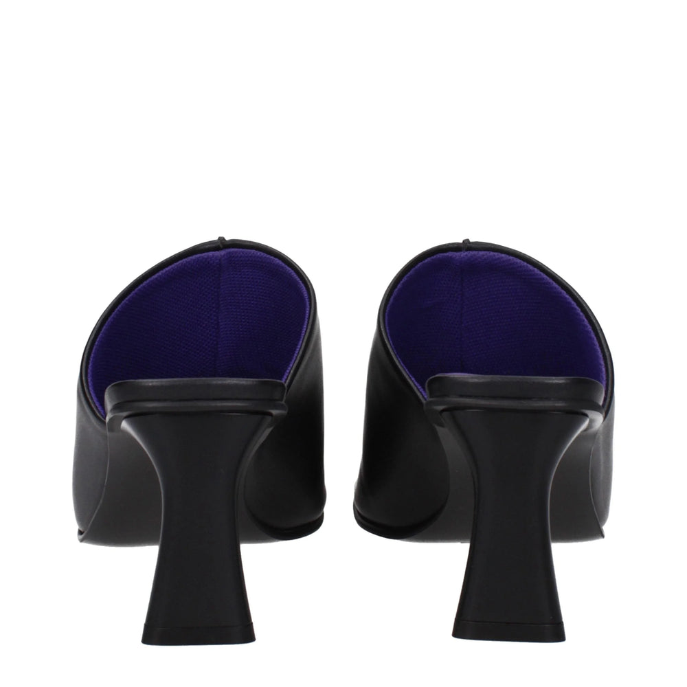 Stella McCartney Black Leather Stiletto Heels Sandals