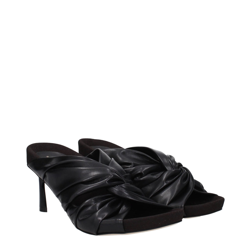 Sandales à talons stilettos en cuir noir Stella McCartney