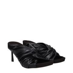 Sandales à talons stilettos en cuir noir Stella McCartney