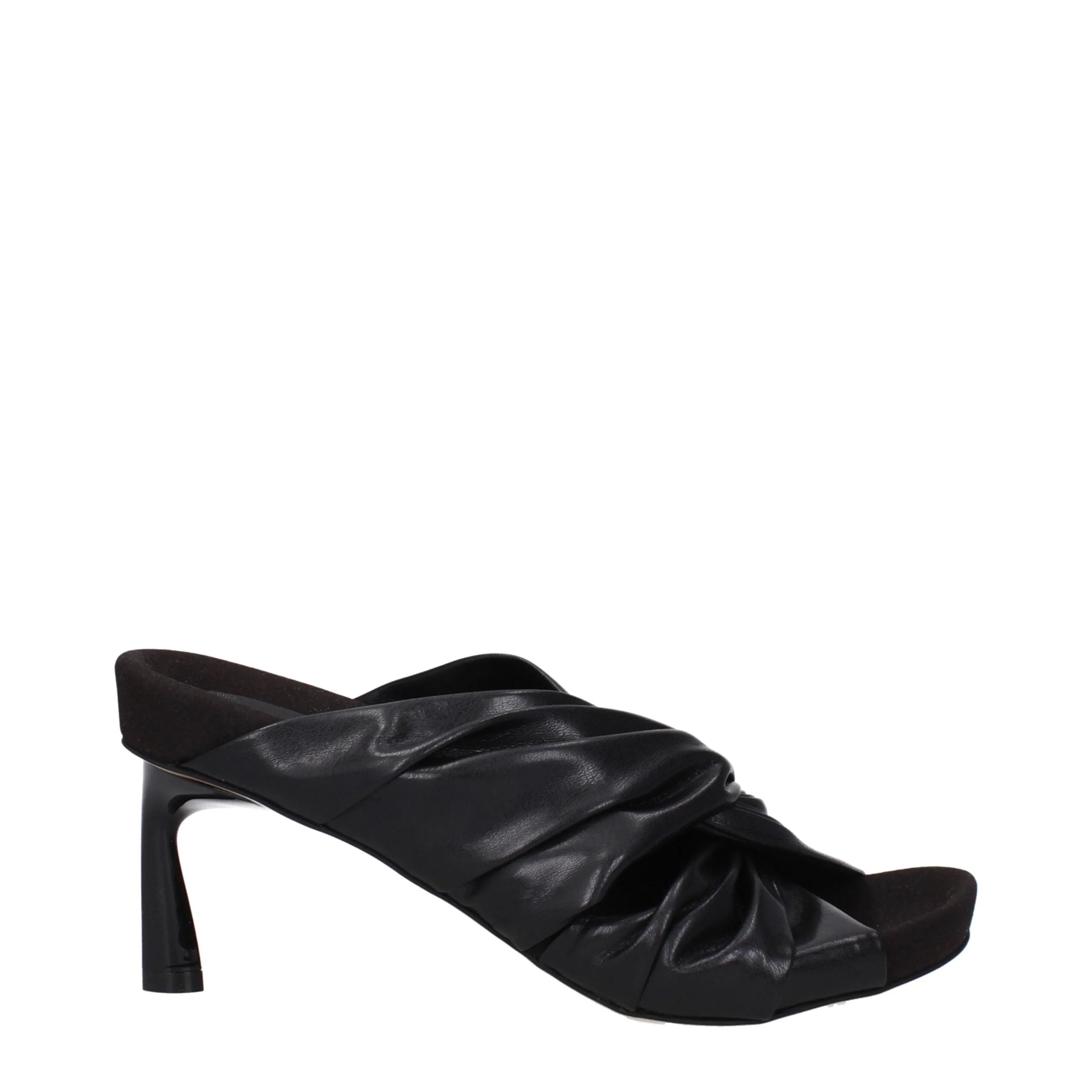 Stella McCartney Black Leather Stiletto Heels Sandals